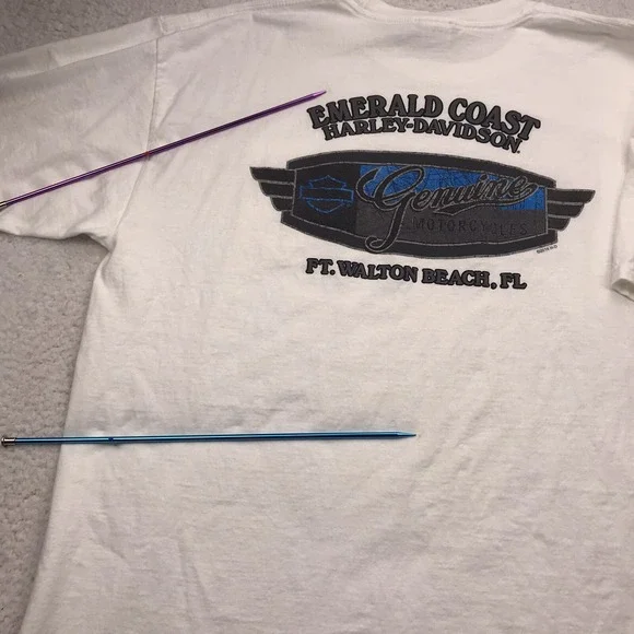 Harley Davidson T-Shirt‎ 2XL White Emerald Coast Ft Walton Beach Florida Biker - Picture 10 of 16